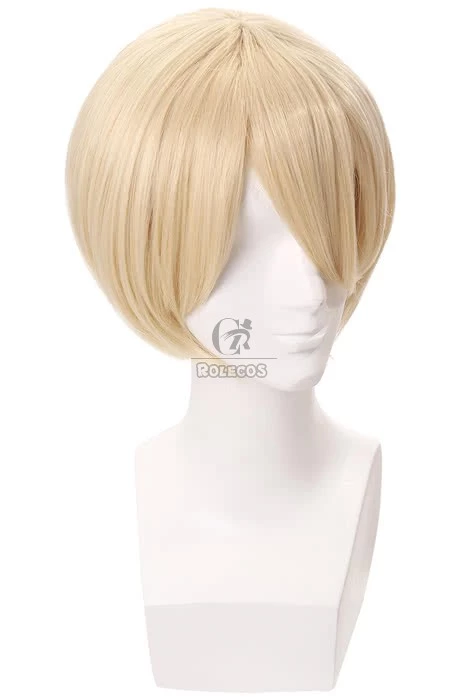Yuri On Ice Yuri Plisetsky Blonde Short Synthetic Cosplay Wigs 4 Yuri On Ice Yuri Plisetsky Blonde Short Synthetic Cosplay Wigs - Image 4