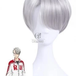 Yuri on Ice Victor Nikiforov Cosplay Wigs Men Short Light Gray Wigs