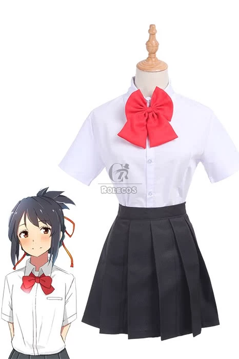 Movie Your Name Mitsuha Miyamizu School Uniforms Cosplay Costumes 1 Movie Your Name Mitsuha Miyamizu School Uniforms Cosplay Costumes