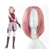 Naruto Sakura Haruno Pink Short Straight Cosplay Wigs