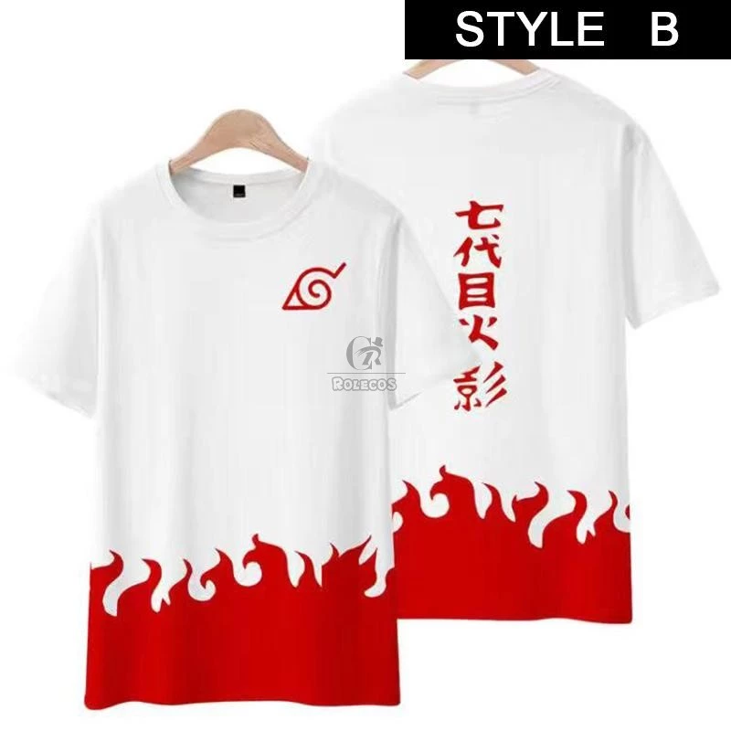 Naruto The Seventh Hokage And The Fourth Hokage T-shirt Cosplay Costume - Image 3
