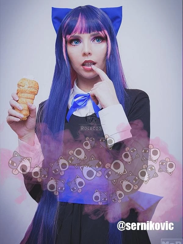 Panty & Stocking With Garterbelt Stockings Cosplay Black Dress Costumes