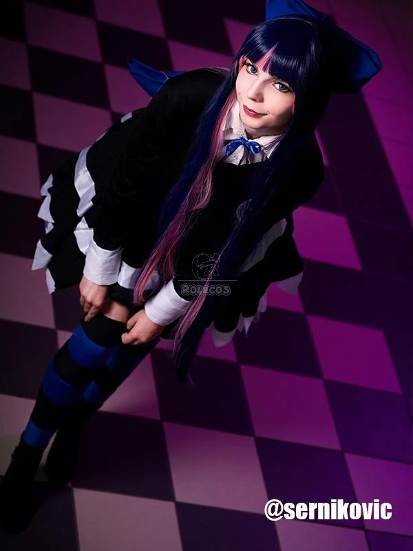 Panty & Stocking With Garterbelt Stockings Cosplay Black Dress Costumes - Image 4