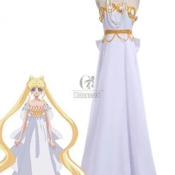 Sailor Moon Crystal Usagi Tsukino Princess Serenity White Queen Dress Cosplay Costumes for 20th Anniversary