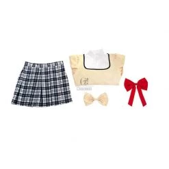 Puella Magi Madoka Magica Yellow School Uniform Cosplay Costumes -Anime Costumes store online puella magi madoka magica cosplay costumes