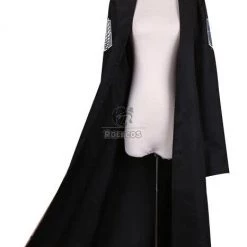Attack On Titan Eren Jaeger Black Long Section Cloak Cosplay Costume