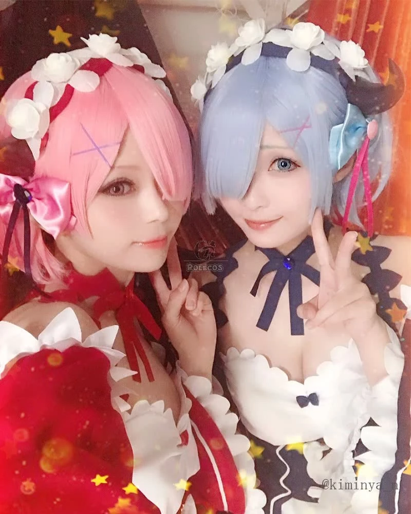 Re:ZERO -Starting Life in Another World Rem Ram Anime Little Devil Cosplay Costumes - Image 3