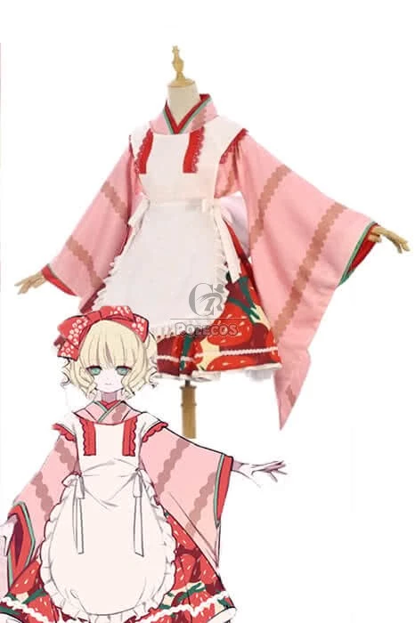 Rozen Maiden Hinaichigo Pink Kimono Anime Cosplay Costumes 1 Rozen Maiden Hinaichigo Pink Kimono Anime Cosplay Costumes