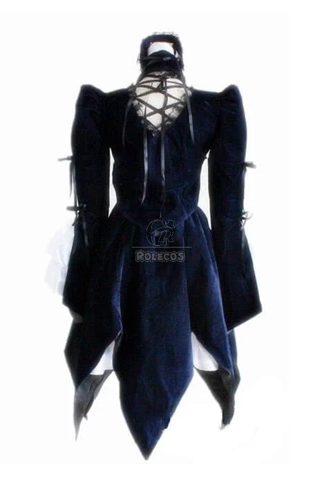Rozen Maiden Suigintou Lolita Dark Blue Dress Cosplay Costumes 2 Rozen Maiden Suigintou Lolita Dark Blue Dress Cosplay Costumes - Image 2