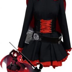 Ruby Rose Red and Black Anime Cosplay Costumes