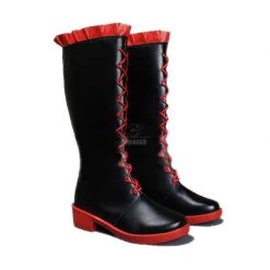 Ruby Rose Red and Black Anime Cosplay Shoes -Anime Costumes store online rwby ruby rose red and black anime cosplay shoes