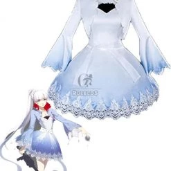 Weiss Schnee Lovely White and Blue Anime Cosplay Costumes