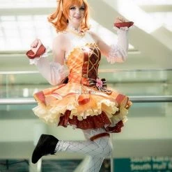 Love Live Bouquet Awaken Kosaka Honoka Orange Dress Anime Cosplay Costumes -Anime Costumes store online ry 1 1