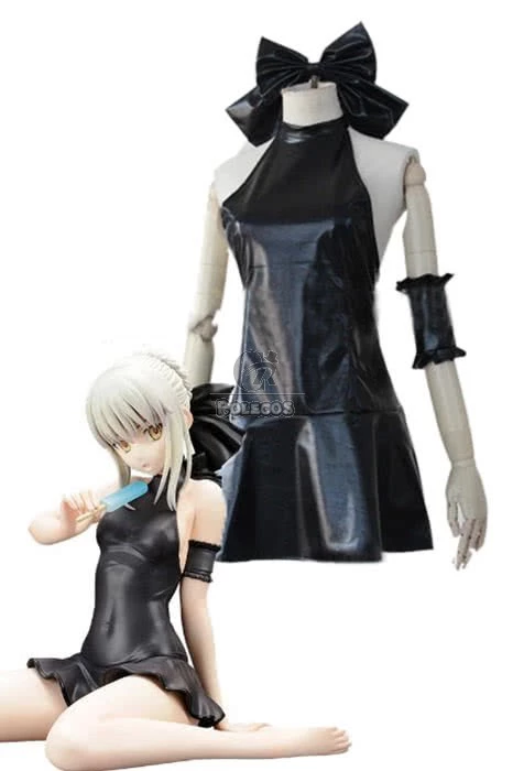 Fate/stay night Hollow Saber Black Dress Anime Cosplay Costumes 1 Fate/stay night Hollow Saber Black Dress Anime Cosplay Costumes