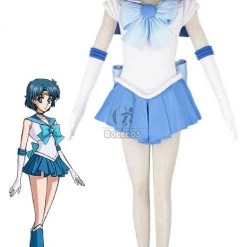Sailor Moon Sailor Mercury Mizuno Ami Amy Anderson Fighting Uniform Cosplay Costume