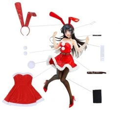 Seishun Buta Yarou wa Bunny Girl Senpai no Yume wo Minai Sakurajima Mai Bunny girl Christmas Cosplay Costume -Anime Costumes store online sakurajima mai bunny girl christmas cosplay costume9