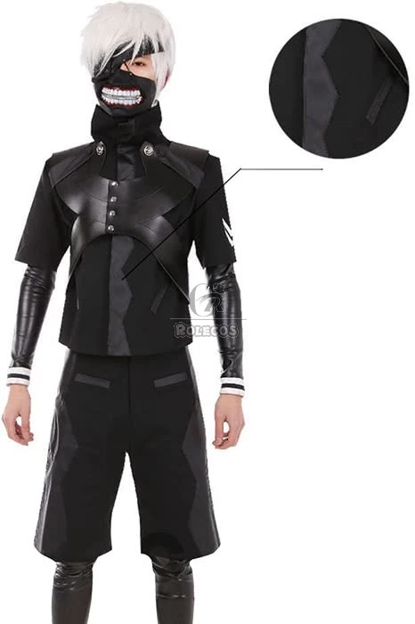 Tokyo Ghouls II Ken Kaneki Cosplay Costume Leather Suit/Hooded Coat 2 Tokyo Ghouls II Ken Kaneki Cosplay Costume Leather Suit/Hooded Coat - Image 2