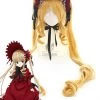 Rozen Maiden Shinku Yellow Long Beautiful Synthetic Anime Cosplay Woman Wigs