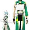 Sword Art Online Asada Shino Green Female Cosplay Costumes