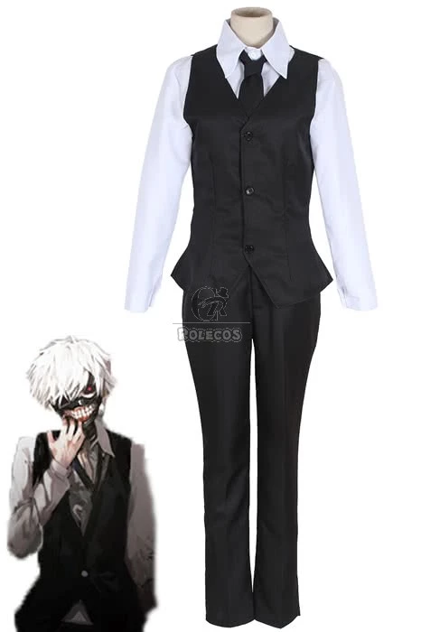 Tokyo Ghoul Kaneki Ken Antique Coffee Shop Work Uniform Cosplay Costumes 1 Tokyo Ghoul Kaneki Ken Antique Coffee Shop Work Uniform Cosplay Costumes