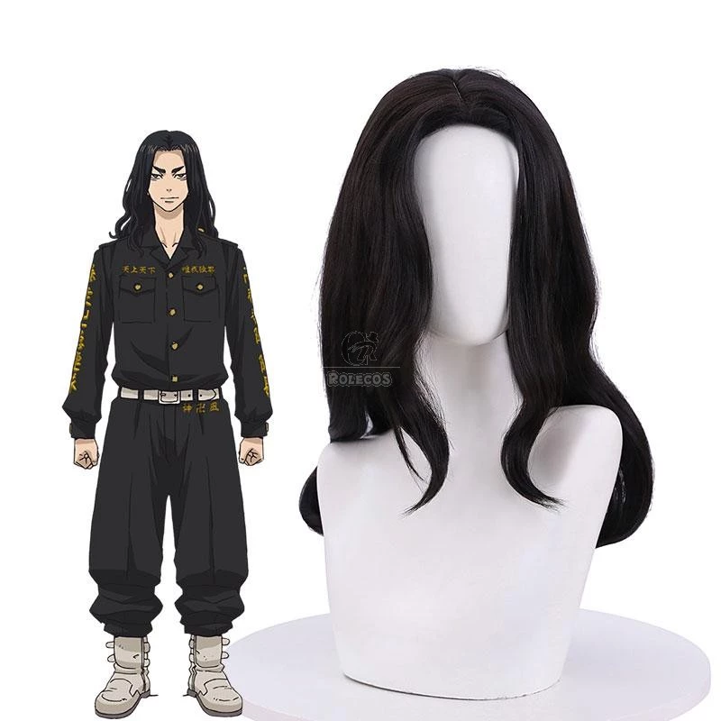 Tokyo Revengers Baji Keisuke Black Long Cosplay Wigs 1 Tokyo Revengers Baji Keisuke Black Long Cosplay Wigs