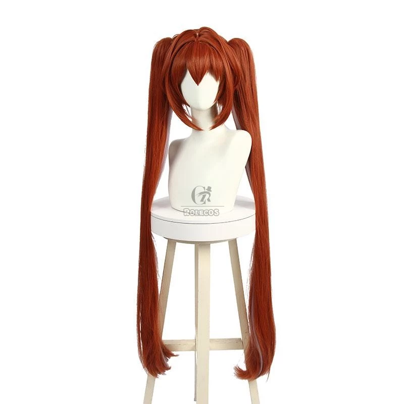 Uma Musume: Pretty Derby Daiwa Scarlet Orange Brown Long Cosplay Wigs With Ears - Image 4