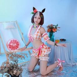 Uma Musume Pretty Derby Special Week Swimsuit Cosplay Costume -Anime Costumes store online uma musume pretty derby special week swimsuit cosplay costume0