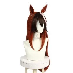 Uma Musume: Pretty Derby Symboli Rudolf Brown Mixed Color Cosplay Wigs With Ears -Anime Costumes store online uma musume pretty derby symboli rudolf brown mixed color cosplay wigs with ears 5