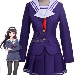 Saekano: How to Raise a Boring Girlfriend Utaha Kasumigaoka Purple Dress Anime Cosplay Costumes