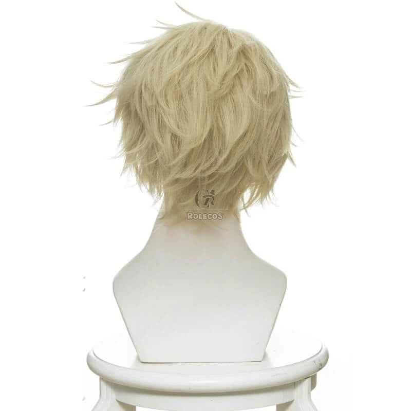 Violet Evergarden Benedict Blue Short Yellow Straight Anime Cosplay Man Wigs - Image 3