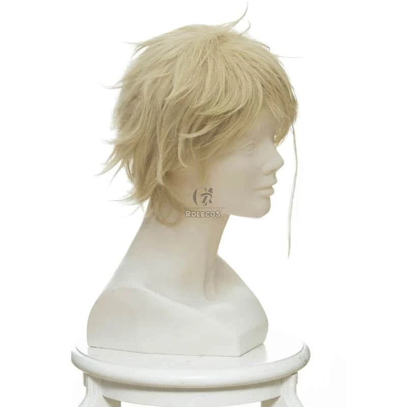 Violet Evergarden Benedict Blue Short Yellow Straight Anime Cosplay Man Wigs - Image 2