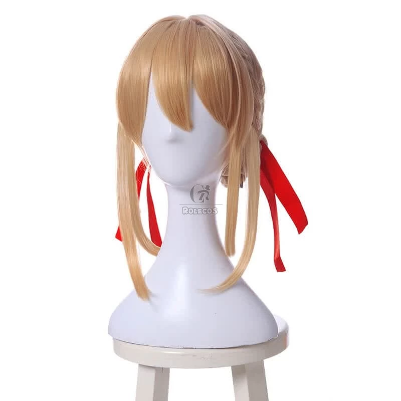 Anime Violet Evergarden Violet Evergarden Synthetic Short Blonde Cosplay Wigs 6 Anime Violet Evergarden Violet Evergarden Synthetic Short Blonde Cosplay Wigs - Image 6