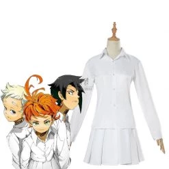 The Promised Neverland Emma White Shirt Skirt Cosplay Costume