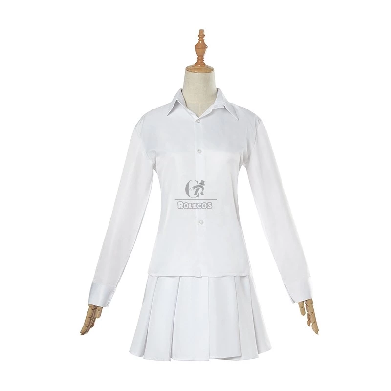 The Promised Neverland Emma White Shirt Skirt Cosplay Costume - Image 4
