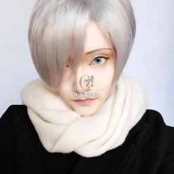 Yuri on Ice Victor Nikiforov Cosplay Wigs Men Short Light Gray Wigs 11 Yuri on Ice Victor Nikiforov Cosplay Wigs Men Short Light Gray Wigs -Anime Costumes store online yuri on ice cosplay wigs victor 1