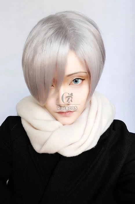 Yuri on Ice Victor Nikiforov Cosplay Wigs Men Short Light Gray Wigs 4 Yuri on Ice Victor Nikiforov Cosplay Wigs Men Short Light Gray Wigs - Image 4