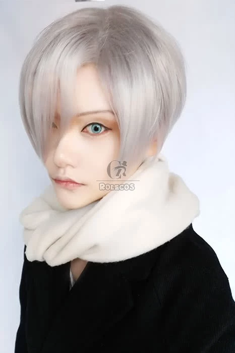 Yuri on Ice Victor Nikiforov Cosplay Wigs Men Short Light Gray Wigs 7 Yuri on Ice Victor Nikiforov Cosplay Wigs Men Short Light Gray Wigs - Image 7