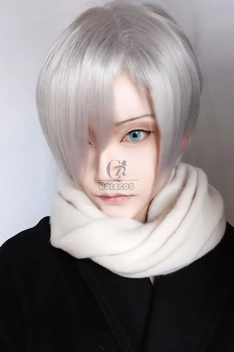 Yuri on Ice Victor Nikiforov Cosplay Wigs Men Short Light Gray Wigs 6 Yuri on Ice Victor Nikiforov Cosplay Wigs Men Short Light Gray Wigs - Image 6