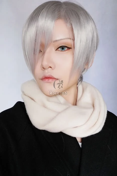Yuri on Ice Victor Nikiforov Cosplay Wigs Men Short Light Gray Wigs 5 Yuri on Ice Victor Nikiforov Cosplay Wigs Men Short Light Gray Wigs - Image 5