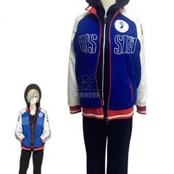 Yuri on Ice Yuri Plisetsky Cosplay Costumes Blue Sportswear Suits