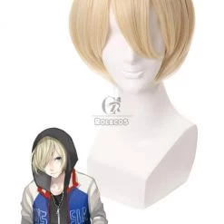 Yuri On Ice Yuri Plisetsky Blonde Short Synthetic Cosplay Wigs