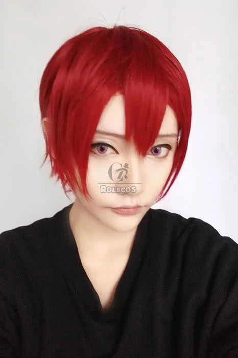 Free!Eternal Summer Rin Matsuoka Claret-red Short Straight Cosplay Wigs 6 Free!Eternal Summer Rin Matsuoka Claret-red Short Straight Cosplay Wigs - Image 6
