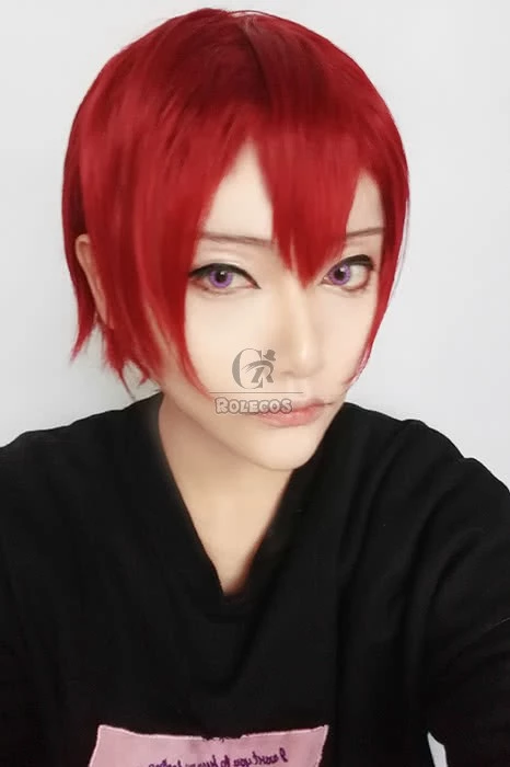 Free!Eternal Summer Rin Matsuoka Claret-red Short Straight Cosplay Wigs 3 Free!Eternal Summer Rin Matsuoka Claret-red Short Straight Cosplay Wigs - Image 3