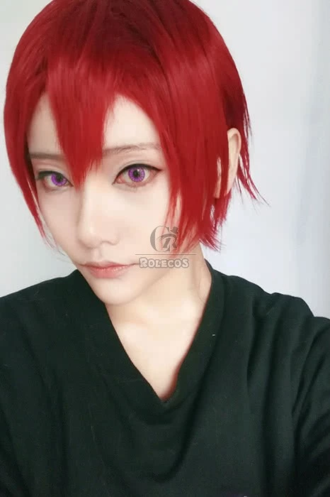 Free!Eternal Summer Rin Matsuoka Claret-red Short Straight Cosplay Wigs 4 Free!Eternal Summer Rin Matsuoka Claret-red Short Straight Cosplay Wigs - Image 4