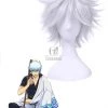 35cm Silver Gray Short Gintama Sakata Gintoki Cosplay Wig