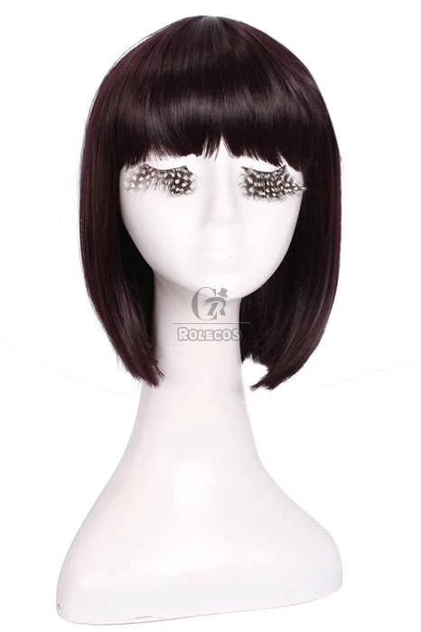 30cm Black Purple Cosplay Wig Sailormoon Tomoe Hotaru Neat bangs girls hair 4 30cm Black Purple Cosplay Wig Sailormoon Tomoe Hotaru Neat bangs girls hair - Image 4