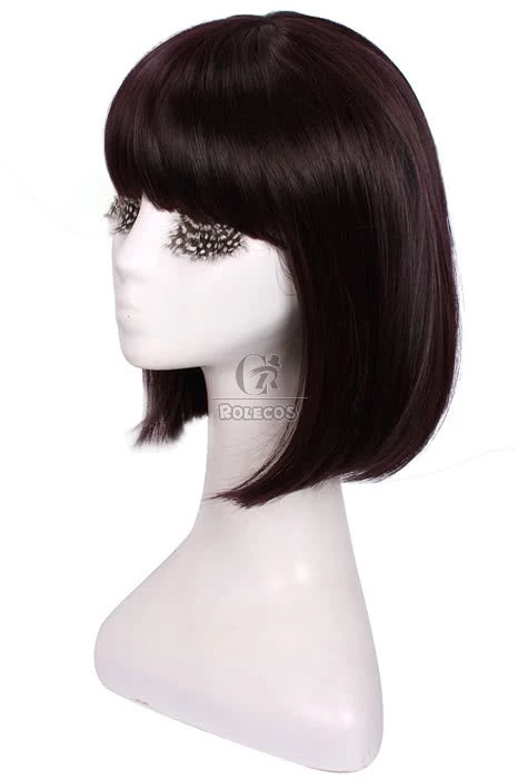 30cm Black Purple Cosplay Wig Sailormoon Tomoe Hotaru Neat bangs girls hair 5 30cm Black Purple Cosplay Wig Sailormoon Tomoe Hotaru Neat bangs girls hair - Image 5