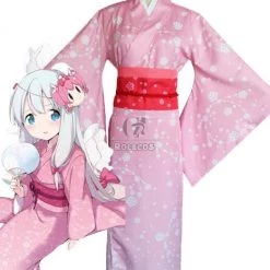 Eromanga Sensei Izumi Sagiri Anime Pink Kimono Cosplay Costumes