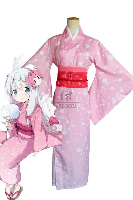 Eromanga Sensei Izumi Sagiri Anime Pink Kimono Cosplay Costumes 1 Eromanga Sensei Izumi Sagiri Anime Pink Kimono Cosplay Costumes